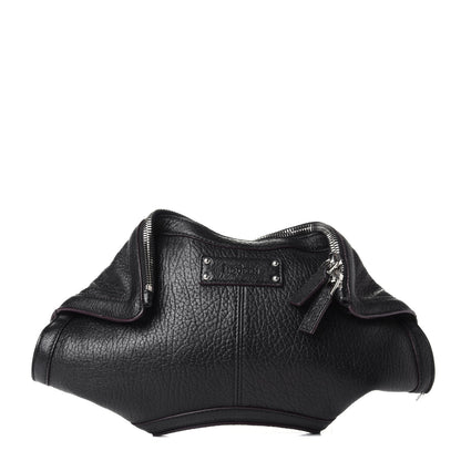 Alexander McQueen Calfskin De Manta Clutch Black 1 of 9