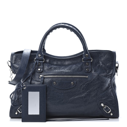 Balenciaga Agneau Classic Silver Hardware City Blue Obscur 1 of 13