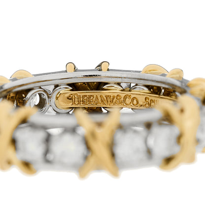 Tiffany Platinum 18K Yellow Gold Diamond Schlumberger Sixteen Stone Ring 54/6.75 5 of 7