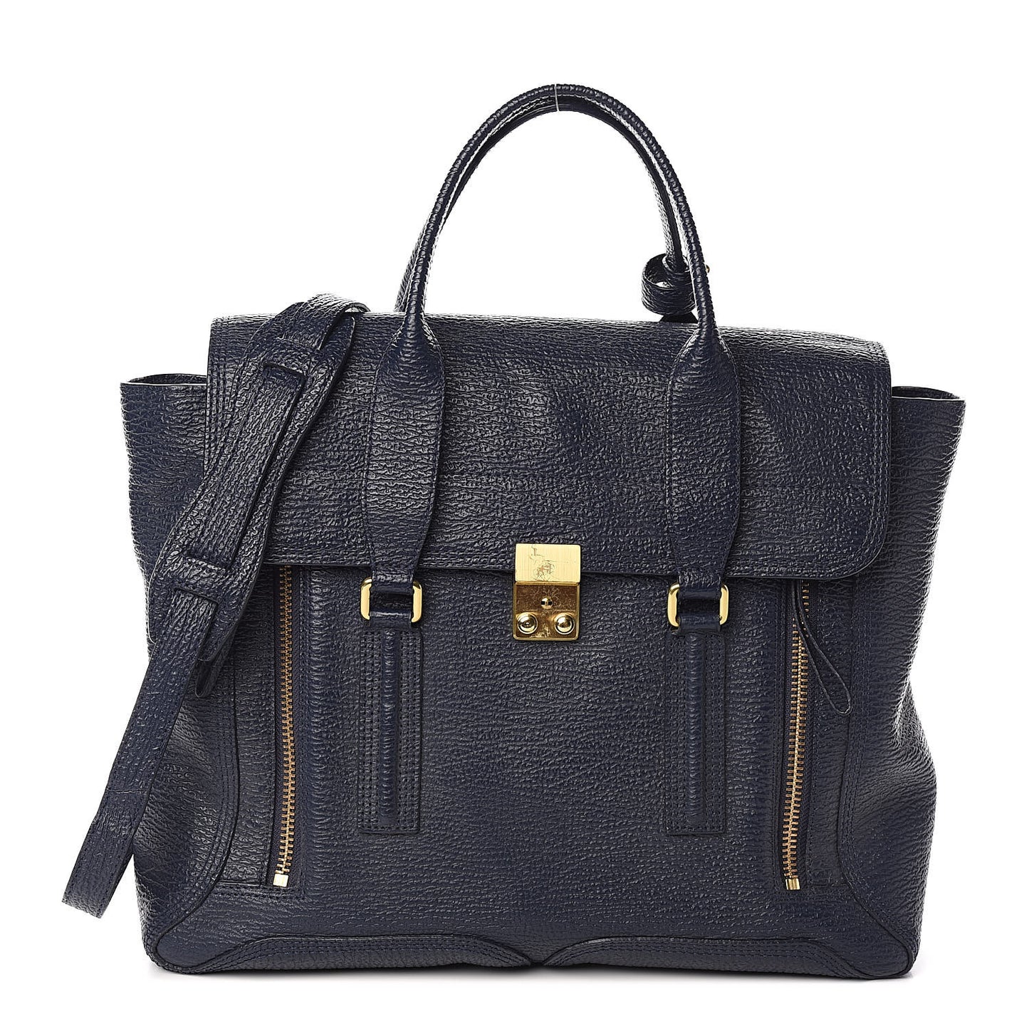 3.1 Textured Calfskin Large Pashli Satchel Ink