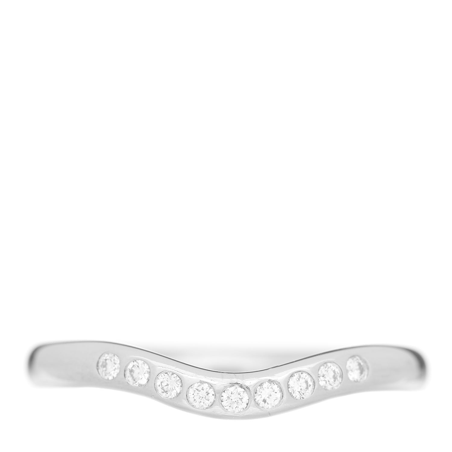 Tiffany Platinum Diamond Elsa Peretti Curved Wedding Band Ring 48 4.5 1 of 7