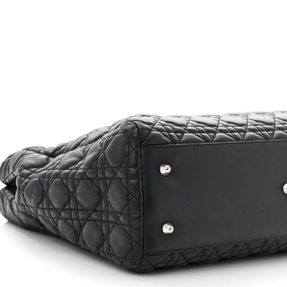 Christian Dior Lambskin Cannage Medium Dior Soft Shopping Tote Black 10 of 13