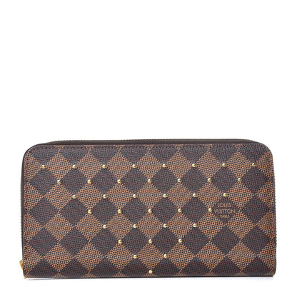 Louis Vuitton Damier Ebene Studded Zippy Wallet Cherry 1 of 7