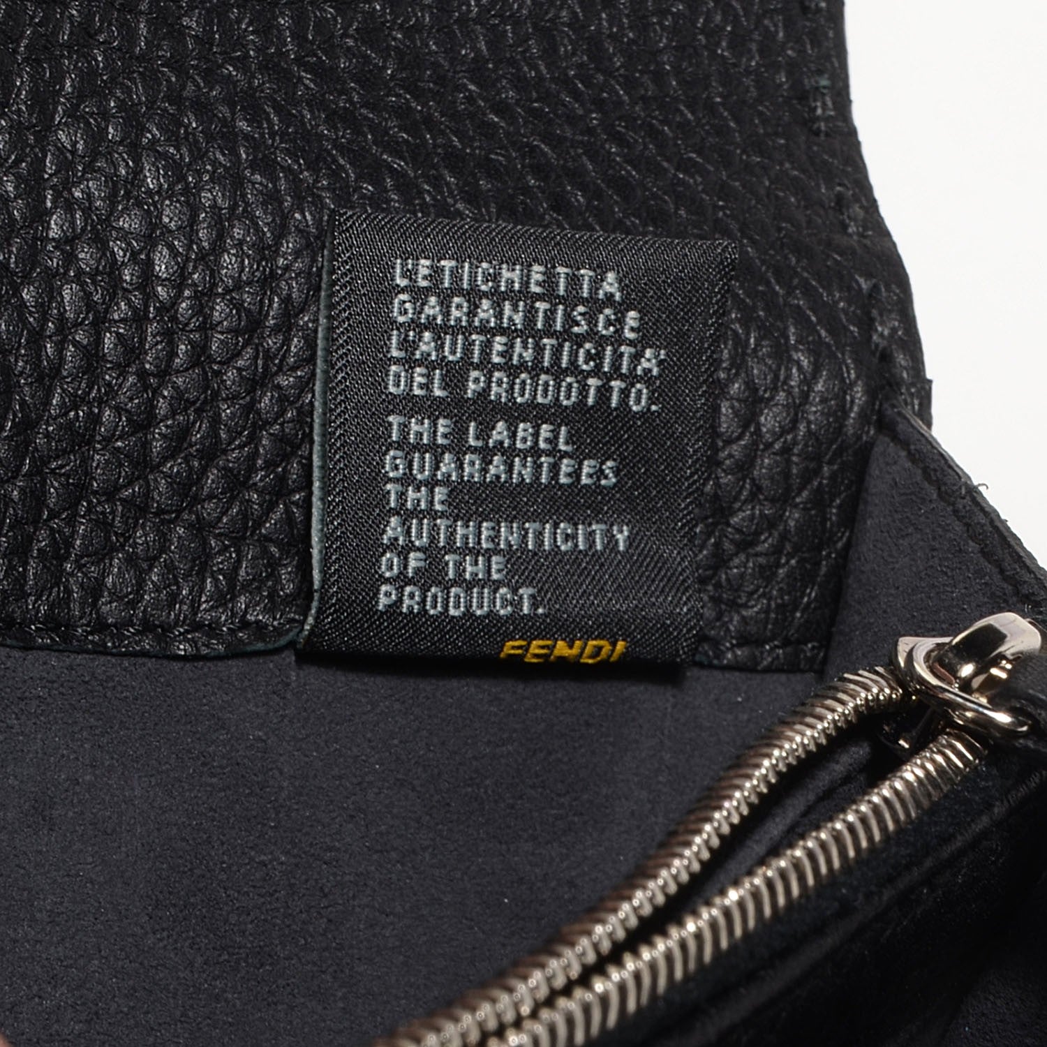 Fendi Cuoio Romano Selleria Peekaboo Continental Wallet Black 9 of 10
