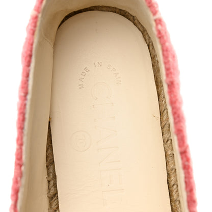 Chanel Tweed Grosgrain CC Espadrilles 38 Pink Black 8 of 10