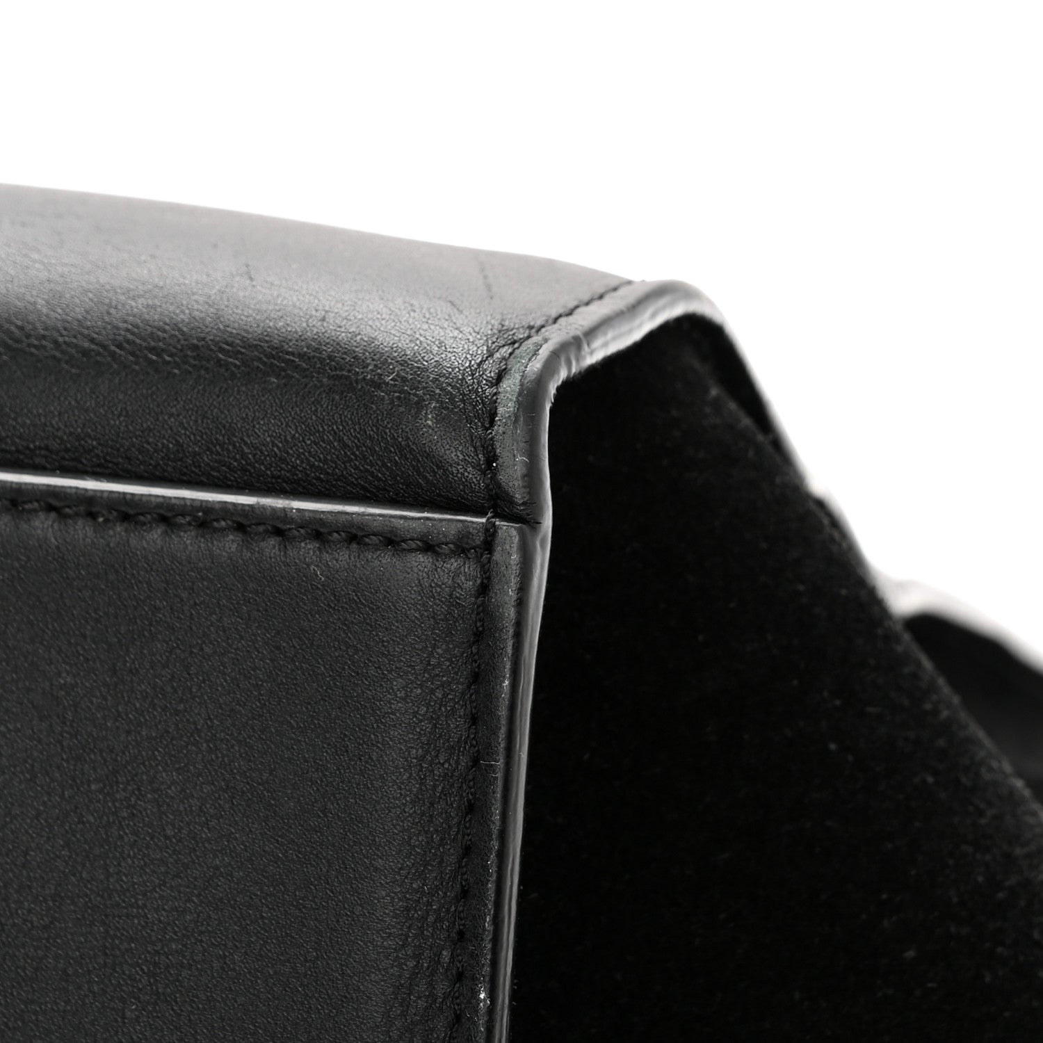 Celine Crocodile Embossed Calfskin Suede Medium Trapeze Black 12 of 15