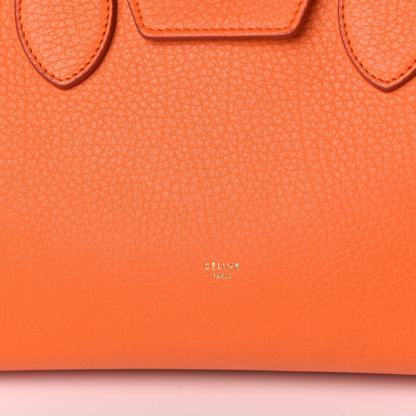 Grained Calfskin Small Tie Knot Tote Bright Orange