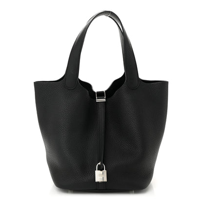 Hermes Taurillon Clemence Picotin Lock 22 MM Black 1 of 11