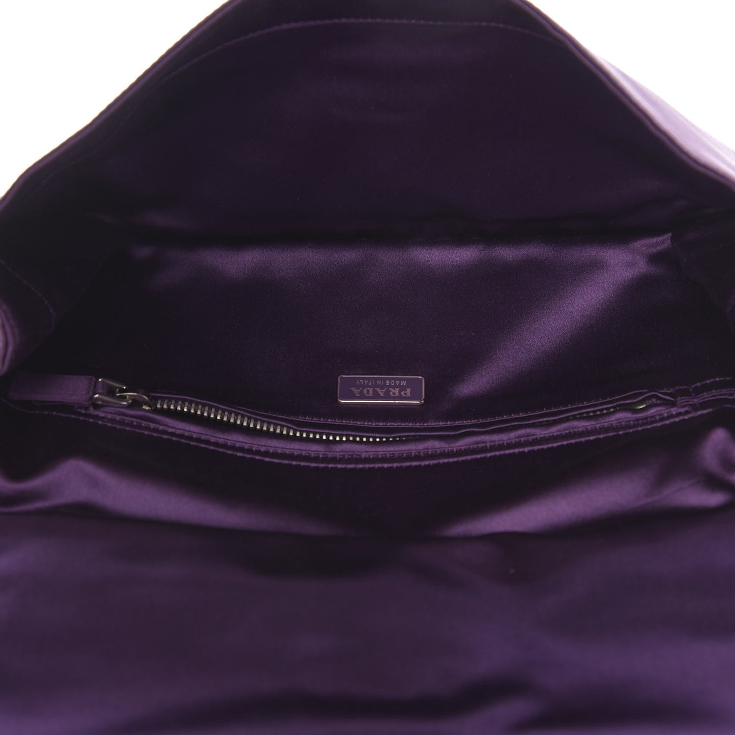 Satin Rasso Bow Pochette Clutch Viola