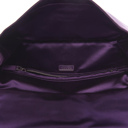 Prada Satin Rasso Bow Pochette Clutch Viola 5 of 9