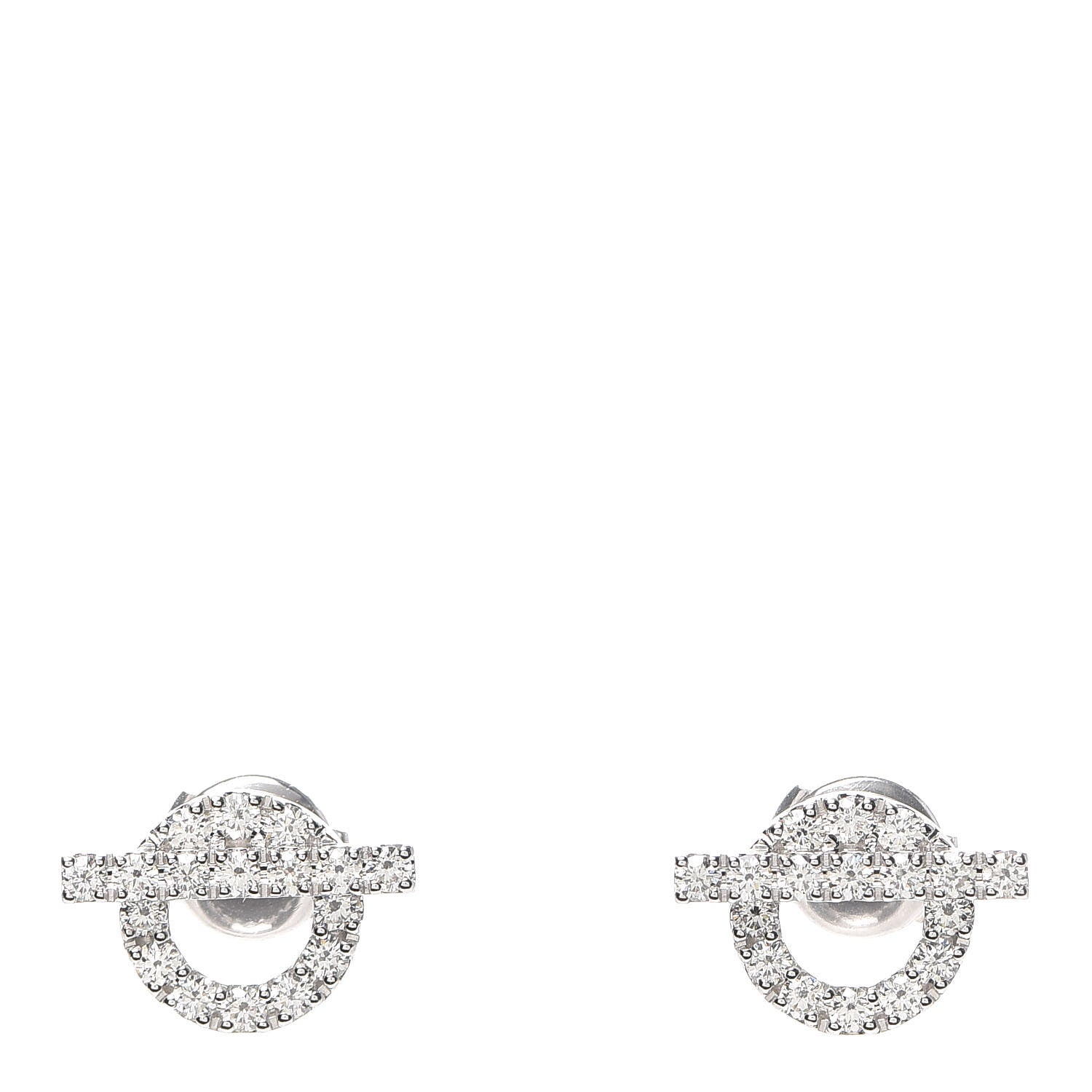 Hermes 18K White Gold Diamond Finesse Earrings 1 of 5
