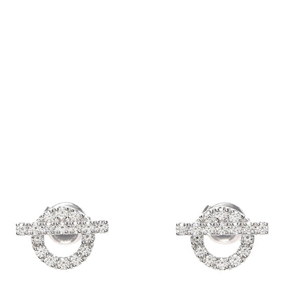 Hermes 18K White Gold Diamond Finesse Earrings 1 of 5