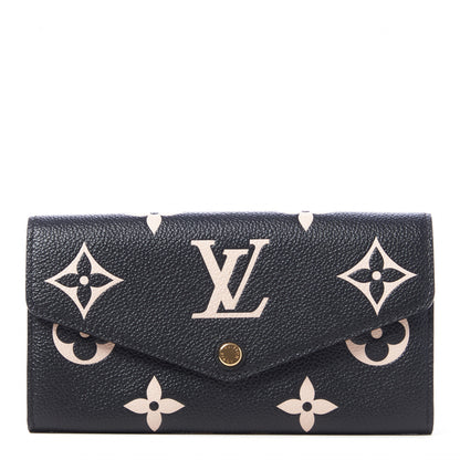 Louis Vuitton Monogram Empreinte Giant Sarah Wallet Black Beige 1 of 8