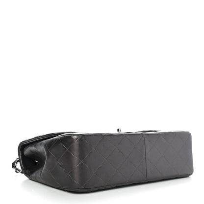 Chanel Metallic Lambskin Quilted Jumbo Single Flap Dark Grey 3 of 8