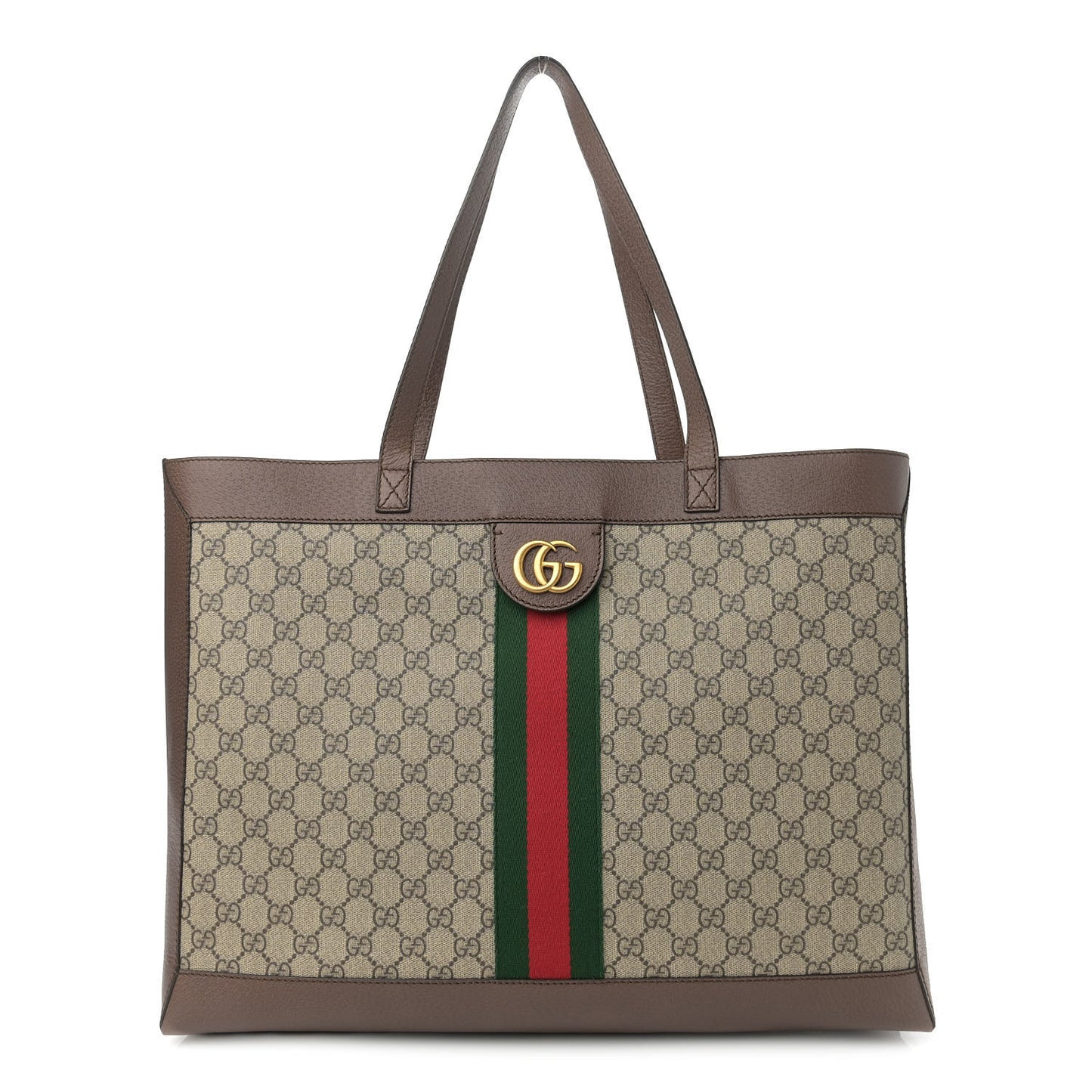 GG Supreme Monogram Web Ophidia Tote Brown