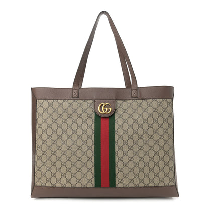 Gucci GG Supreme Monogram Web Ophidia Tote Brown 3 of 11