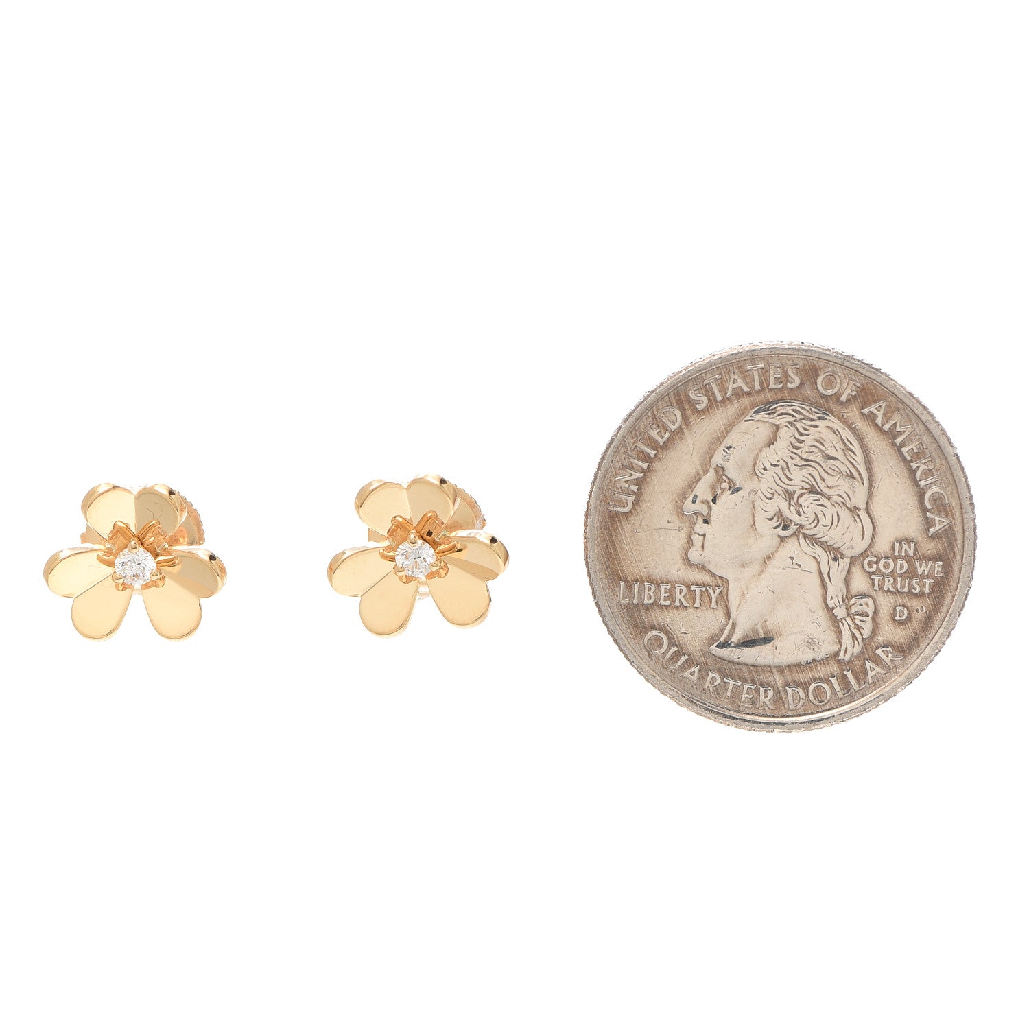 Van Cleef & Arpels 18K Yellow Gold Diamond Mini Frivole Earrings 2 of 6