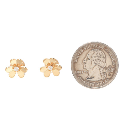 Van Cleef & Arpels 18K Yellow Gold Diamond Mini Frivole Earrings 2 of 6
