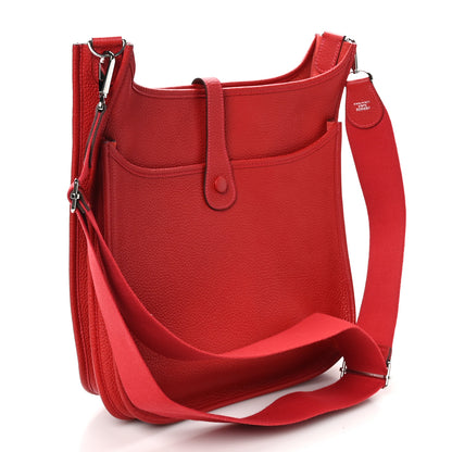 Hermes Taurillon Clemence Evelyne III GM Rouge Casaque 2 of 10