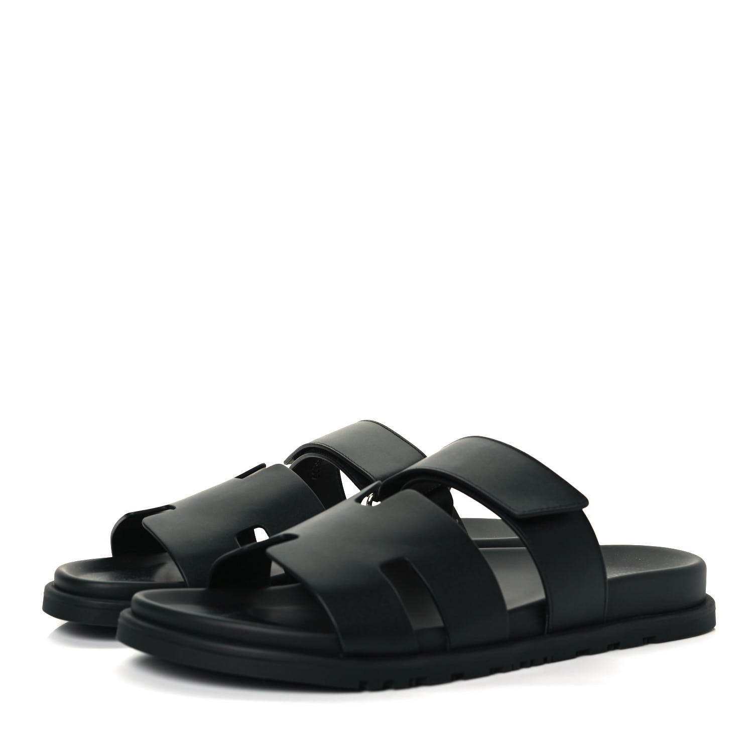 Hermes Calfskin Mens Chypre Sandals 43 Black 3 of 9