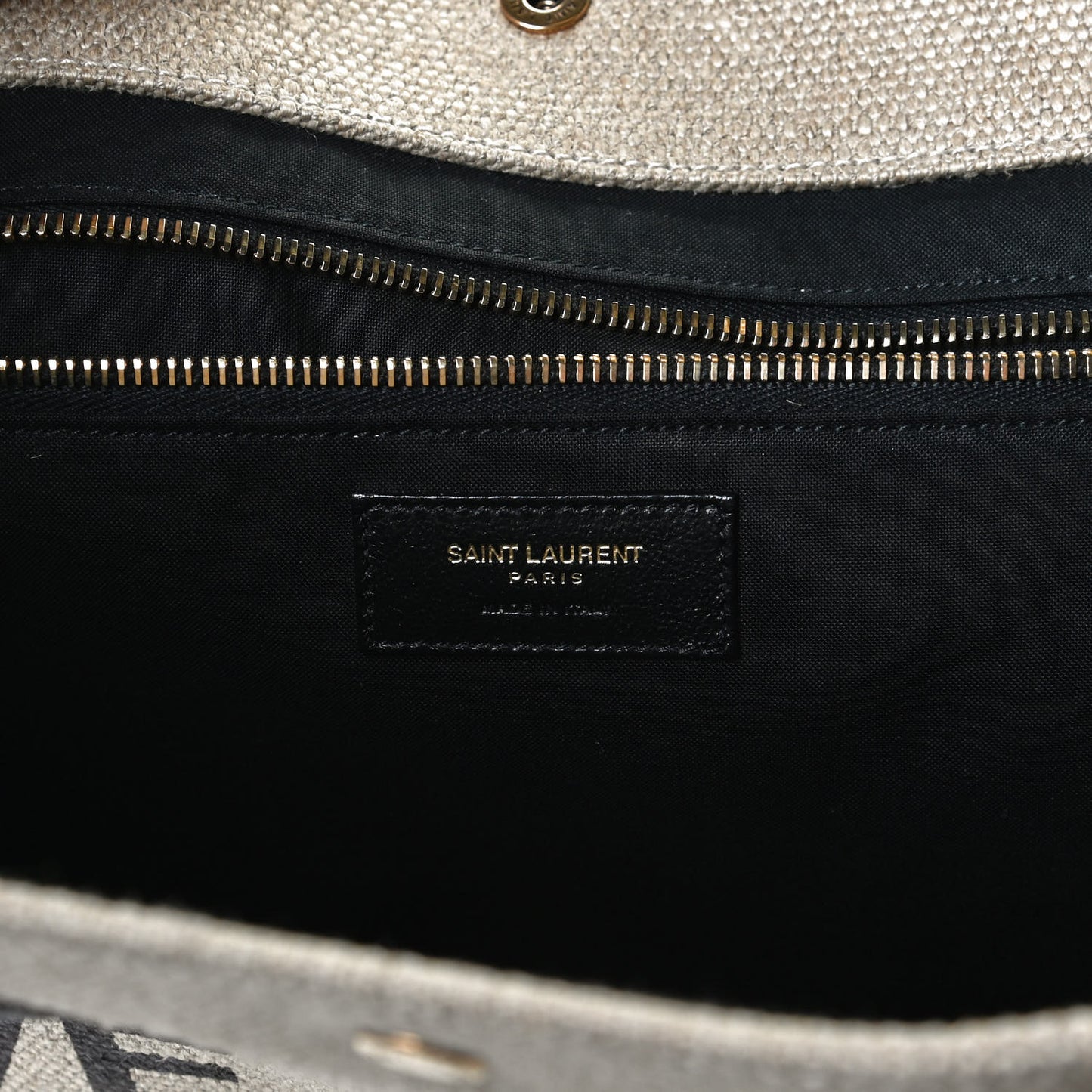 Linen Calfskin Rive Gauche Tote Natural