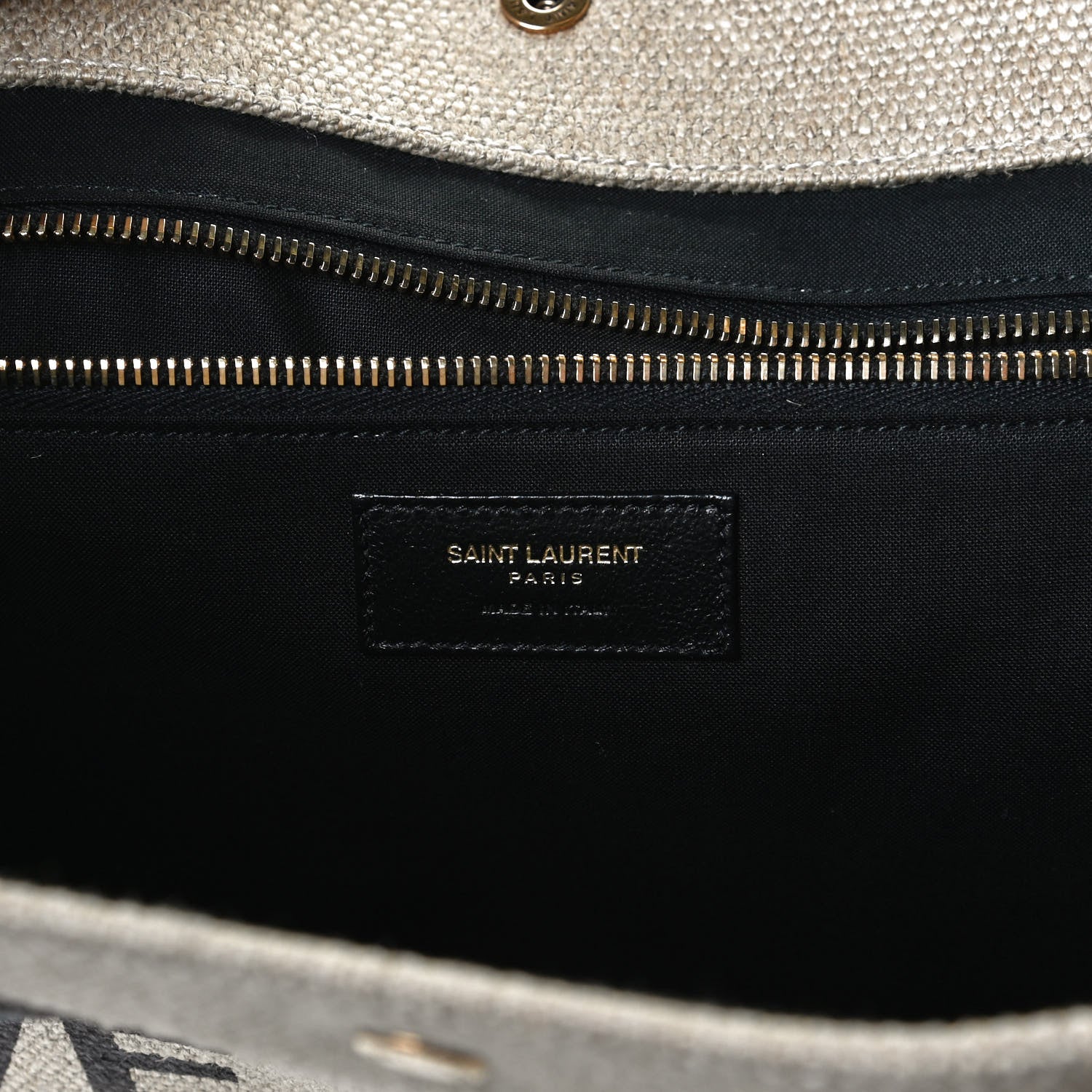 Saint Laurent Linen Calfskin Rive Gauche Tote Natural 6 of 10