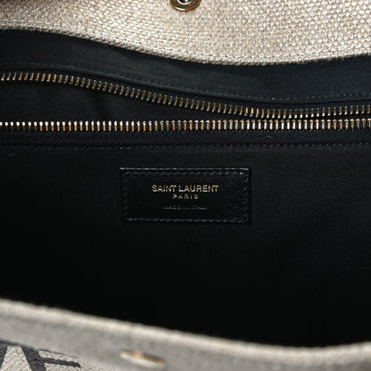 Saint Laurent Linen Calfskin Rive Gauche Tote Natural 6 of 10