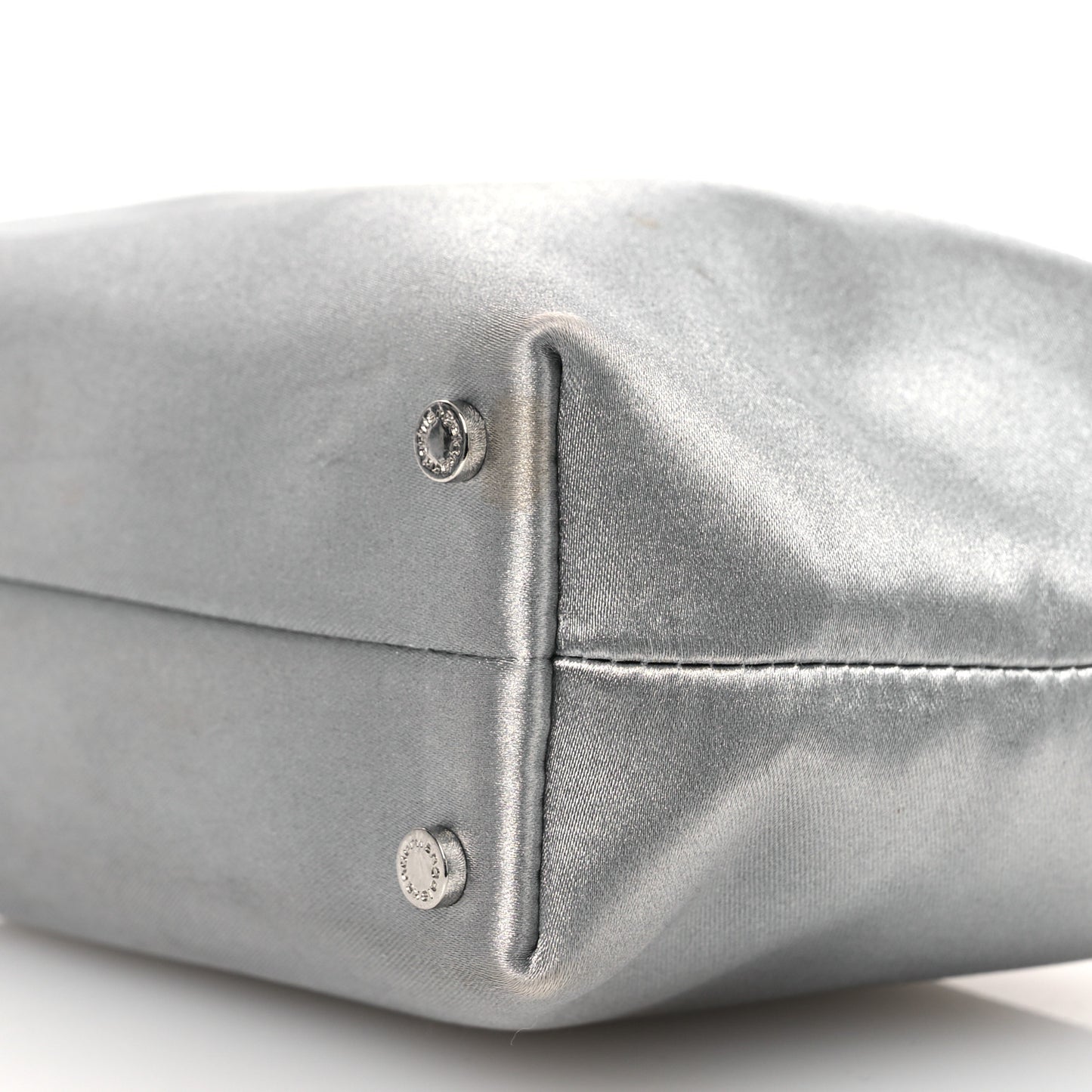 Satin Crystal Heiress Pouch Silver