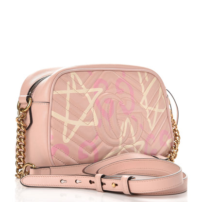Gucci Calfskin Matelasse GucciGhost Small GG Marmont Chain Shoulder Bag Perfect Pink Rosa Ivory 3 of 12