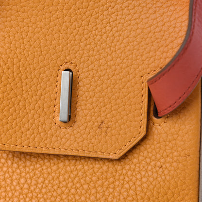 Hermes Taurillon Clemence Swift Tri-Color Birkin 35 Sanguine Gris Tourterelle Moutarde 8 of 12