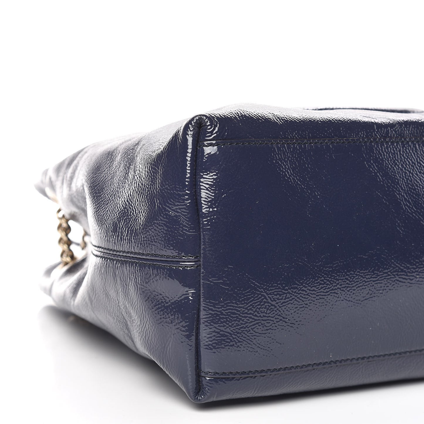 Patent Medium Soho Chain Shoulder Bag Uniform Blue