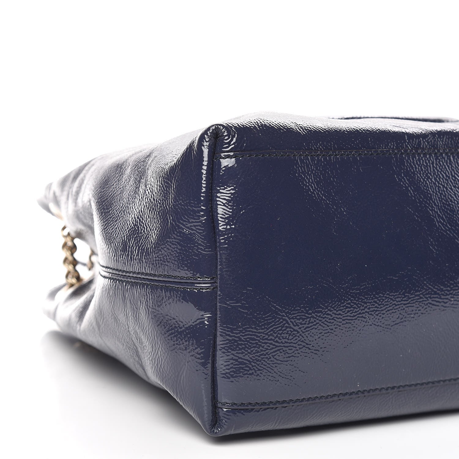 Gucci Patent Medium Soho Chain Shoulder Bag Uniform Blue 5 of 9