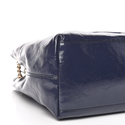 Gucci Patent Medium Soho Chain Shoulder Bag Uniform Blue 5 of 9