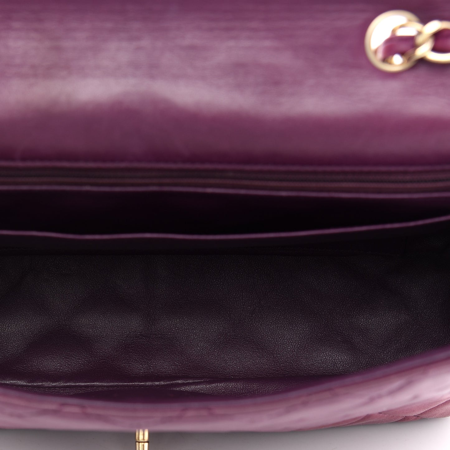 Lambskin Quilted Jumbo Single Flap Purple