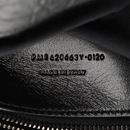 Saint Laurent Calfskin Crocodile Embossed Medium West Hollywood Monogram Fold-Over Black 10 of 14