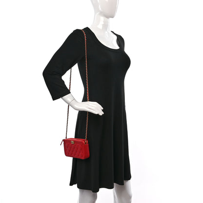 Chanel Lambskin Quilted Small Boy Clutch With Chain Red 2 of 11