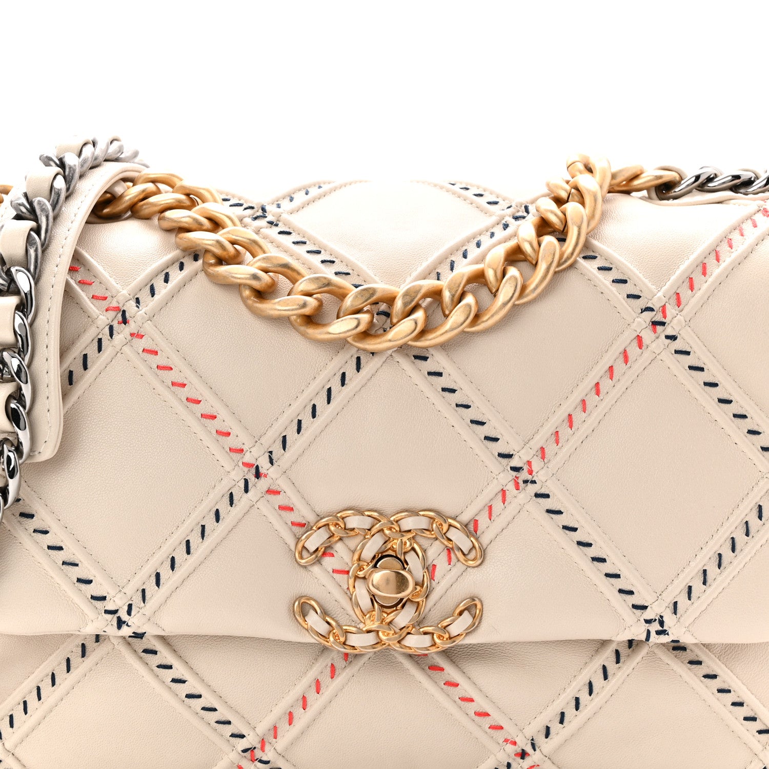 Chanel Lambskin Mixed Fibers Quilted Medium Chanel 19 Flap Beige 8 of 10