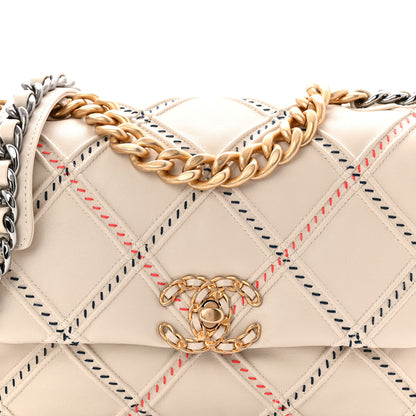 Chanel Lambskin Mixed Fibers Quilted Medium Chanel 19 Flap Beige 8 of 10