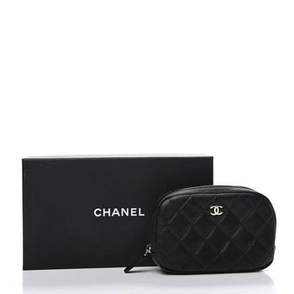 Chanel Caviar Quilted Small Curvy Pouch Cosmetic Case Black 10 of 10