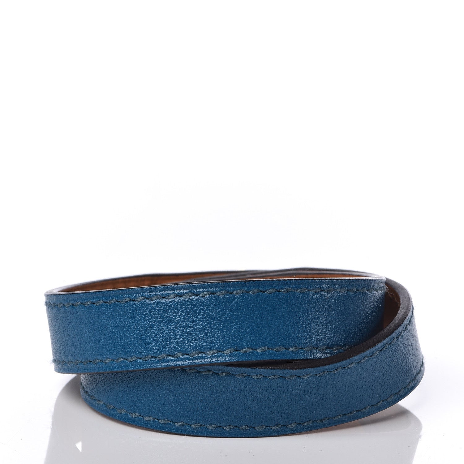 Hermes Tadelakt Kelly Double Tour Bracelet XS Bleu Izmir 3 of 6