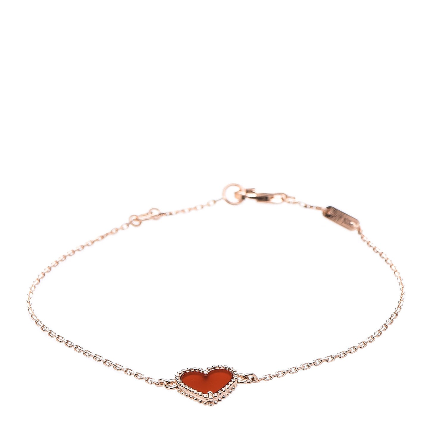 18K Rose Gold Carnelian Sweet Alhambra Heart Bracelet