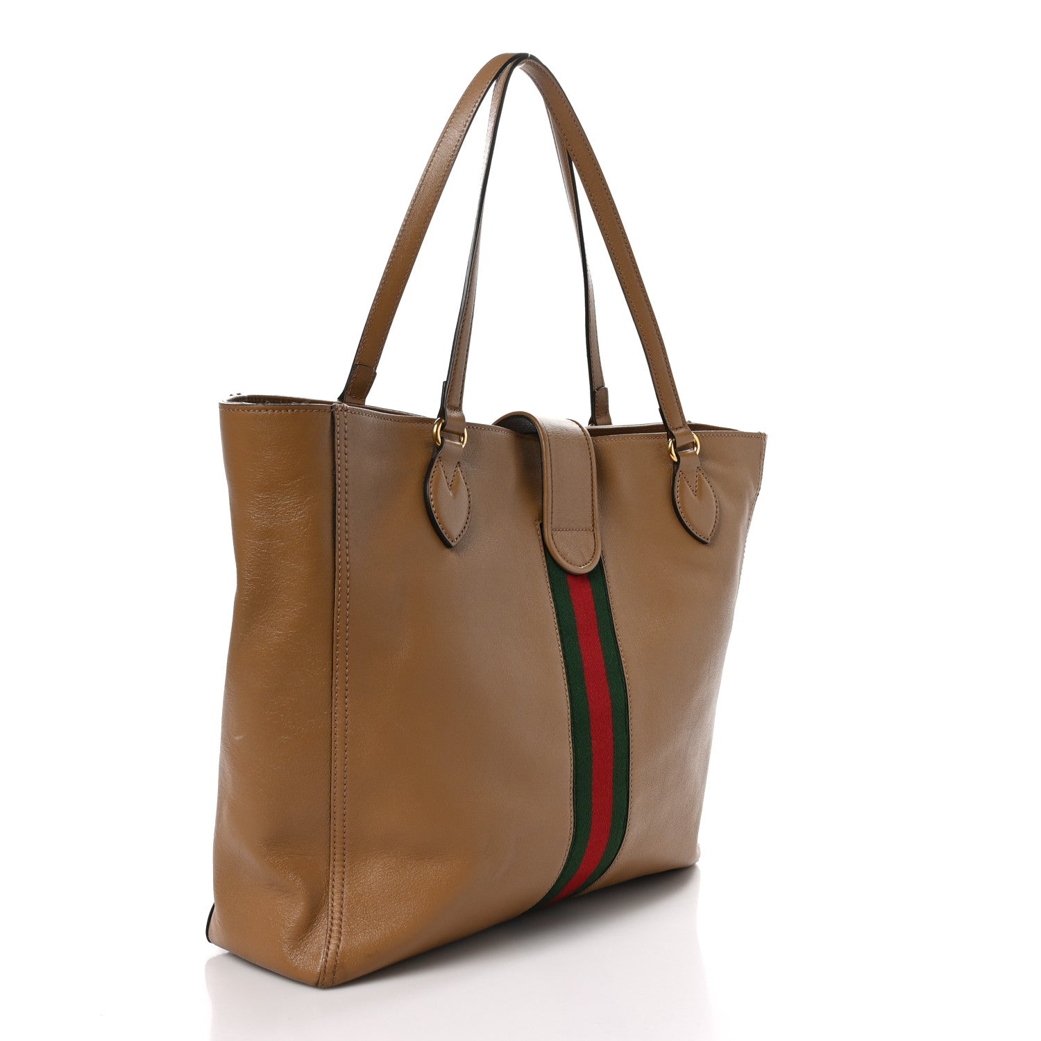 Gucci Calfskin New Sakai Lux Web Medium Dahlia Tote Quarz Beige 3 of 9