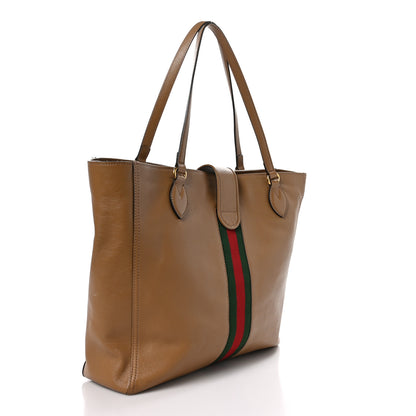 Gucci Calfskin New Sakai Lux Web Medium Dahlia Tote Quarz Beige 3 of 9