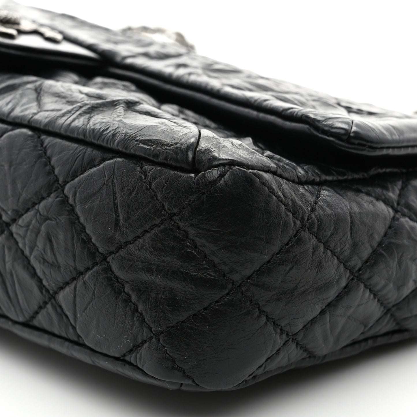 Aged Calfskin Coco Rider Flap Black