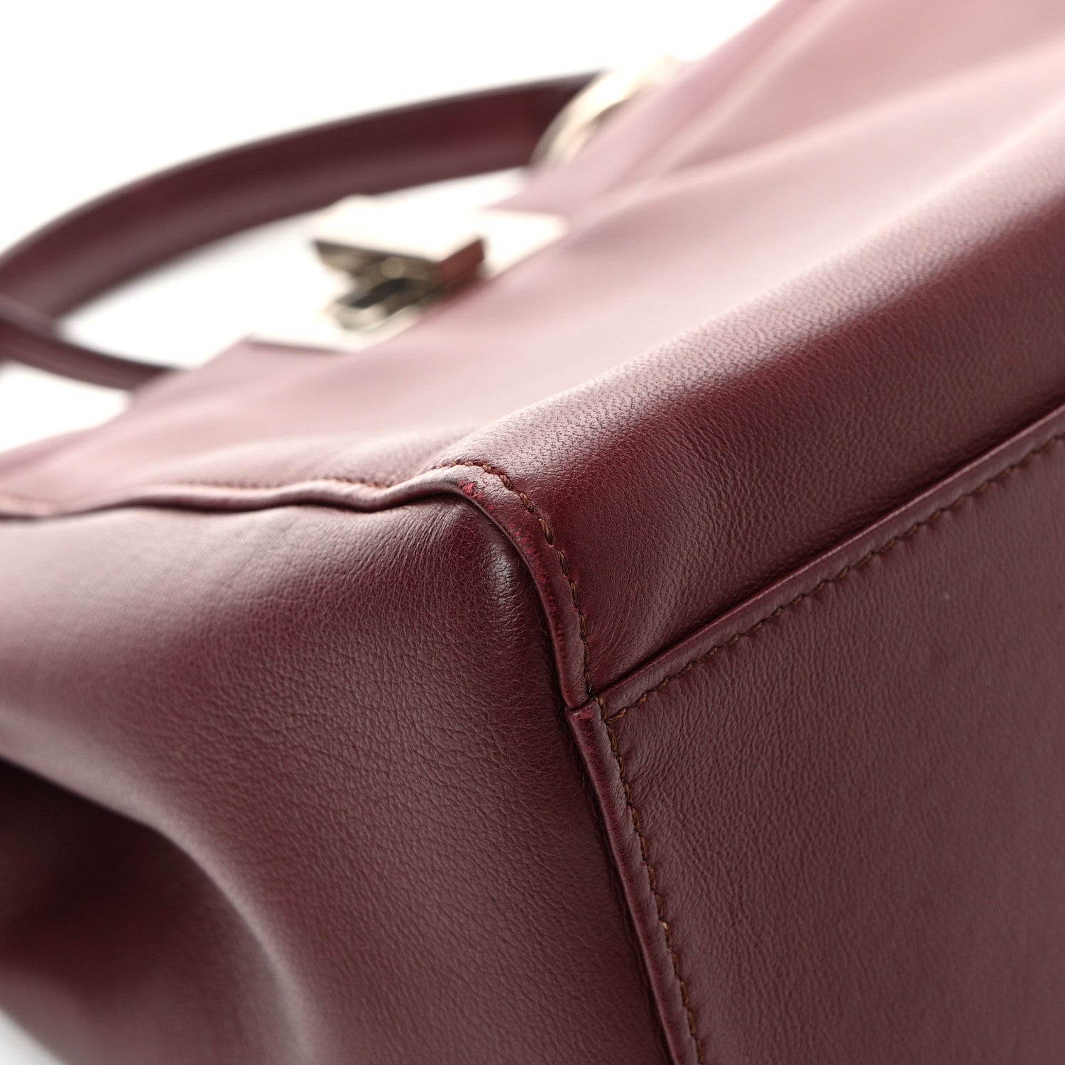 Fendi Nappa Mini Peekaboo Iconic Satchel Bordeaux 13 of 16