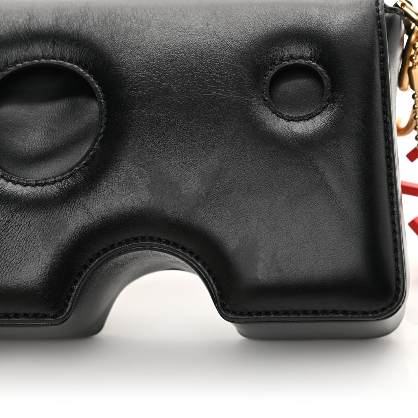 OFF WHITE Calfskin Burrow 22 Chain Bag Black