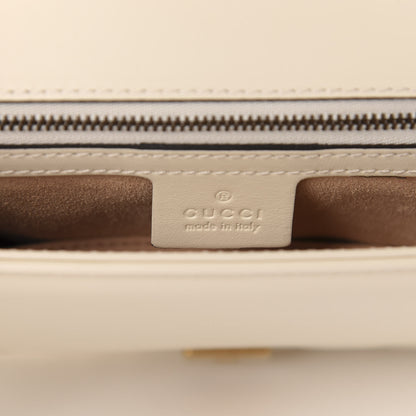 Gucci Calfskin Matelasse Small GG Marmont Top Handle Shoulder Bag White 11 of 13