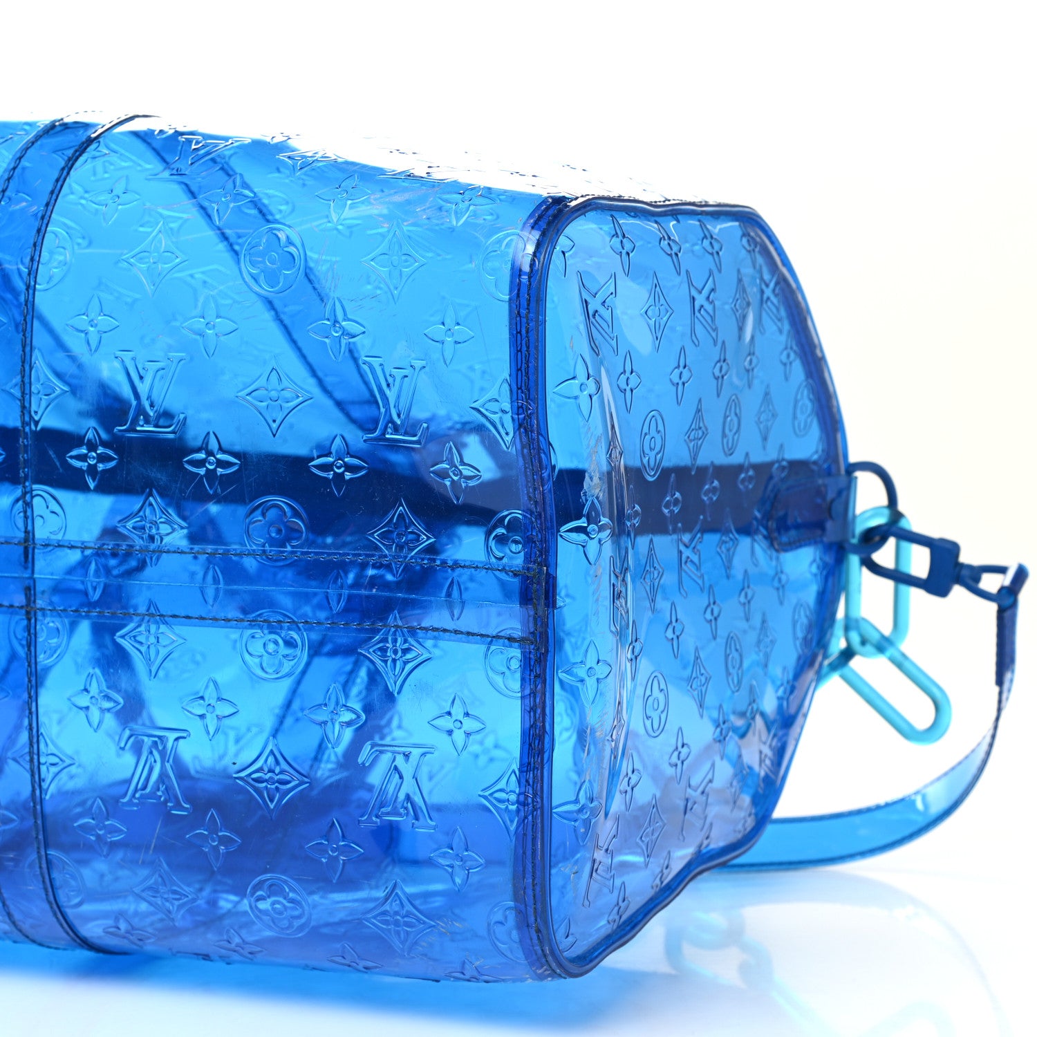 Louis Vuitton PVC Monogram Keepall Bandouliere 50 Blue 10 of 14