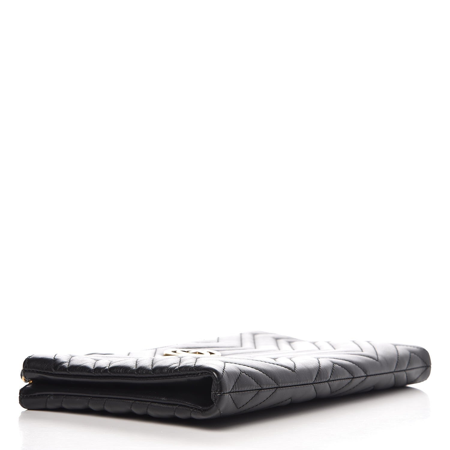 Gucci Calfskin Matelasse GG Marmont Double Zip Chain Bag Black 4 of 9