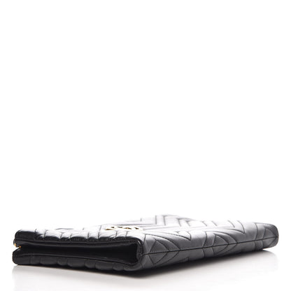 Gucci Calfskin Matelasse GG Marmont Double Zip Chain Bag Black 4 of 9